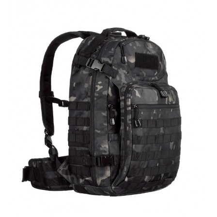 MOCHILA MISSION CAMUFLADO WARSKIN BLACK 45L - INVICTUS